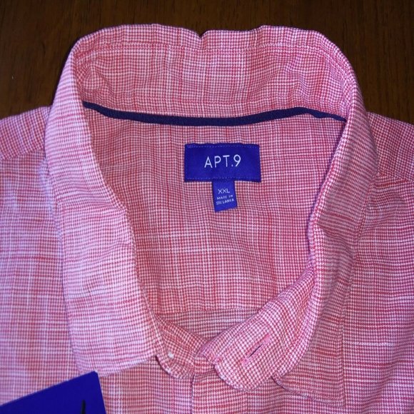 Men's Red Apt. 9 Regular-Fit Crosshatch Button-Down Shirt Size XXL Choos… - Picture 2 of 6
